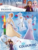 Frozen 3D kleuren - Elsa - Olaf - Voor kinderkamer - Inclusief regenboog waskrijt