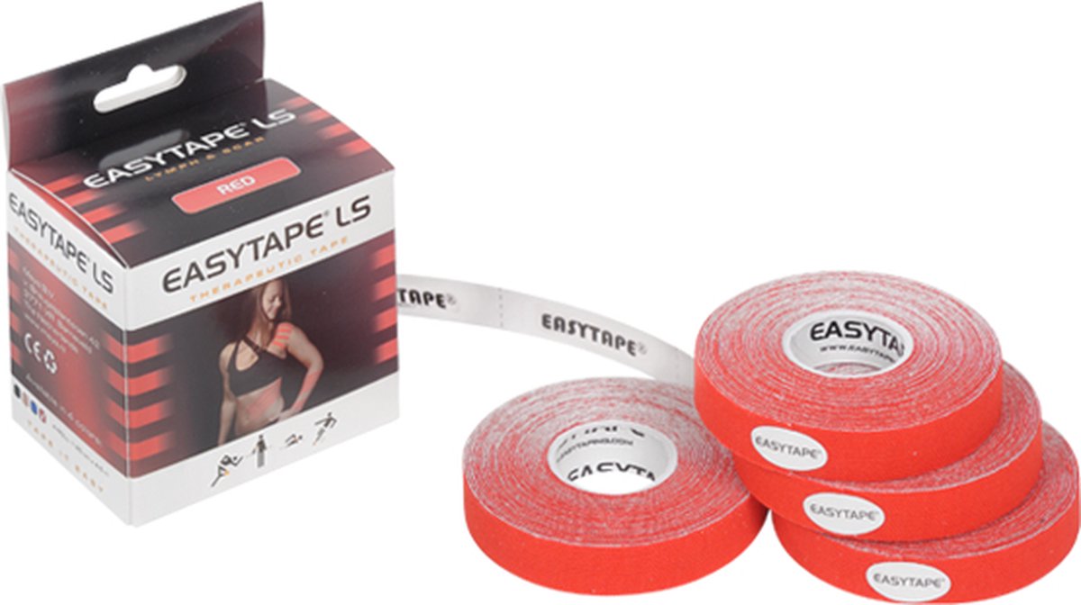 Easytape Lymph & Scar tape - Rood | tape tegen littekens en vochtafvoer