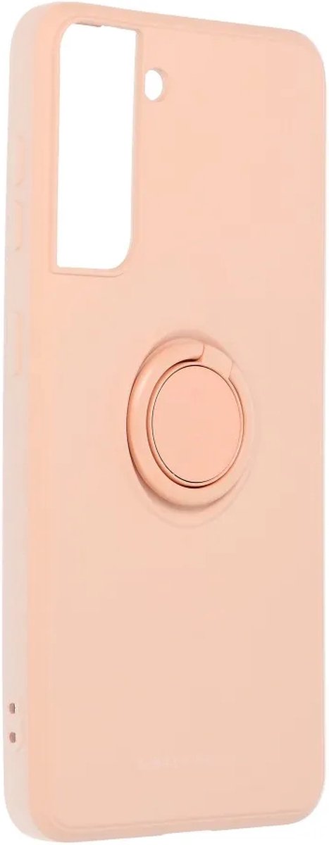 Roar Amber Siliconen Back Cover hoesje met Ring Samsung Galaxy S21 - Roze