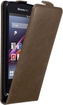 Cadorabo Hoesje geschikt voor Sony Xperia Z1 COMPACT in KOFFIE BRUIN - Beschermhoes in flip design Case Cover met magnetische sluiting
