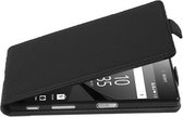 Cadorabo Hoesje geschikt voor Sony Xperia Z5 COMPACT in ZWARTE OXIDE - Beschermhoes in flip-design Case Cover van getextureerd imitatieleer