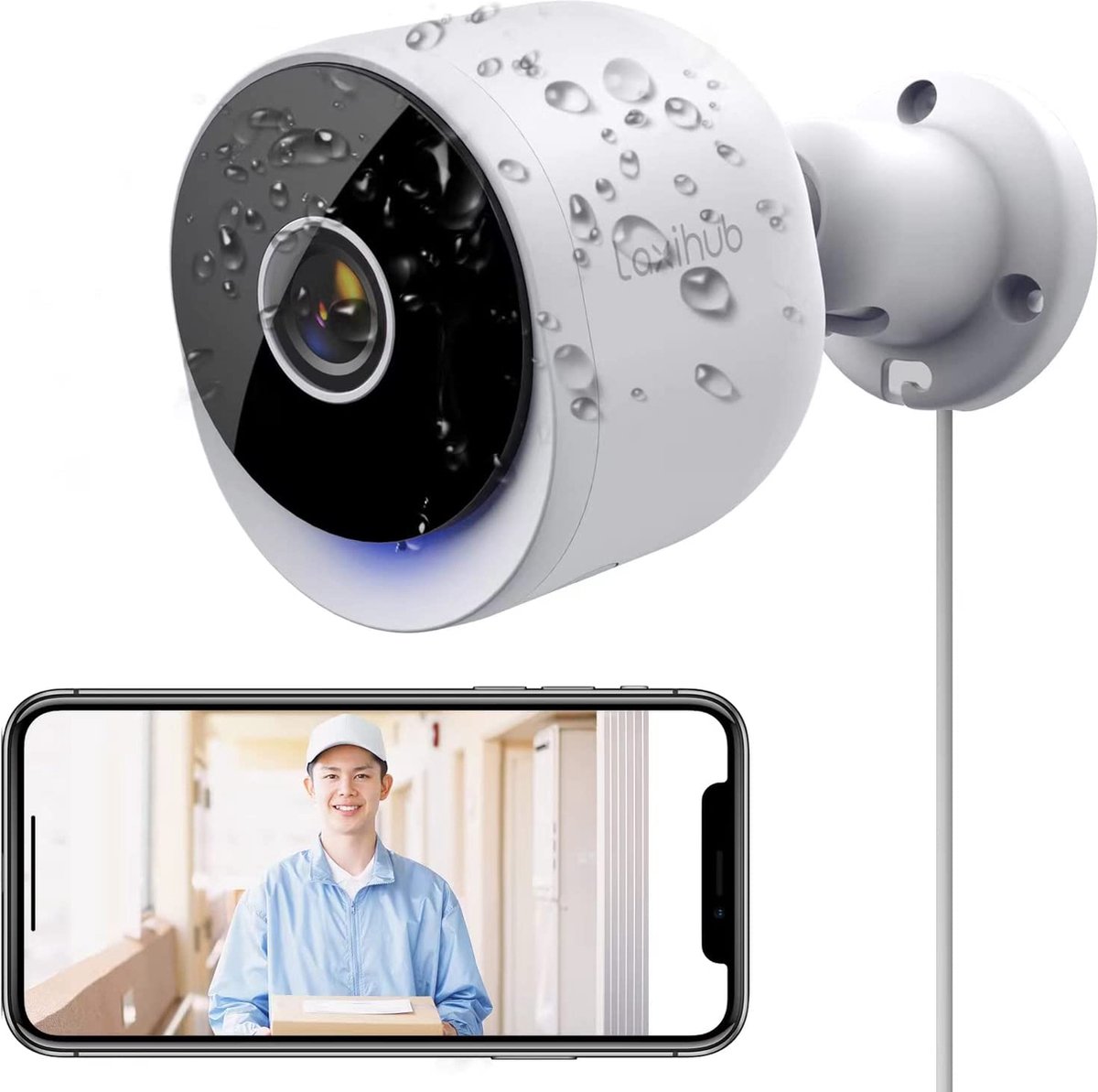 Laxihub O2 Beveiligingscamera - Buitencamera - Ultra HD 2K - Nachtvisie - AI Bewegingsdetectie - Alexa & Google
