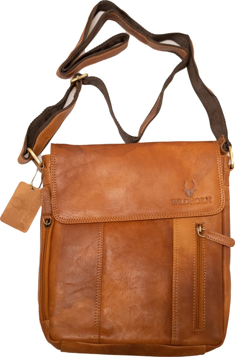 Massi Miliano Schoudertas Dames Buffelleer Tan - (MMB-242-78) -