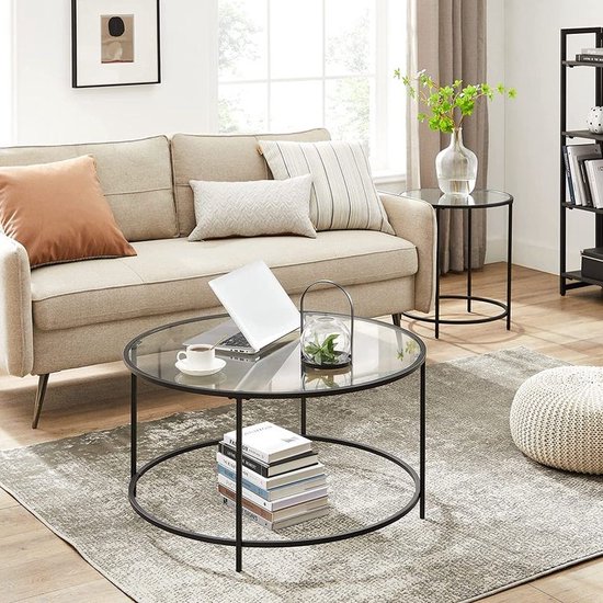 teakhout salontafel met stalen frame