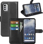 Nokia G60 Hoesje - MobyDefend Kunstleren Wallet Book Case (Sluiting Voorkant) - Zwart - GSM Hoesje - Telefoonhoesje Geschikt Voor Nokia G60
