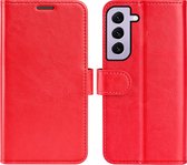 Samsung Galaxy S23 Hoesje - MobyDefend Wallet Book Case (Sluiting Achterkant) - Rood - GSM Hoesje - Telefoonhoesje Geschikt Voor Samsung Galaxy S23