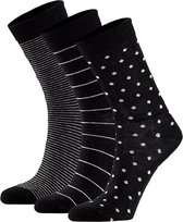 Apollo - Dames sokken van biologisch katoen - 6-Paar - Multi Zwart - Maat 35/38 - Sokken maat 35/38 - Bio-Katoen - Duurzaam