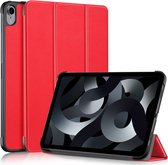 Lunso - iPad 10 (2022) - Housse Tri-Fold Bookcase - Rouge