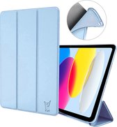 Hoes geschikt voor iPad 2022 10.9 inch 10e Generatie - Trifold Smart Cover Book Case Leer Tablet Hoesje Baby Blauw