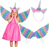 Kinder verkleedkleren / carnaval outfit unicorn met regenboog vleugels - Verkeedset voor kinderen