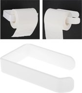 Wit Acryl Toiletrolhouder Wall Mounted - Keuken Badkamer Waterdicht- Handdoekenrek Accessoires -Plank