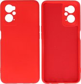 Hoesje Geschikt voor OPPO A96 - Fashion Telefoonhoesje Backcover - Siliconen Hoesje - Rood