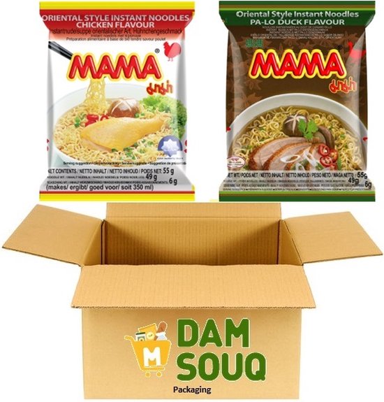Damsouq® Instant noedels Mixpakket Mama Kip en Pa Lo Eend (30x 55 Gram)