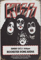 Wandbord / Concert Bord - Kiss Rochester Dome Arena 1975
