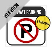 Pictogram/ sticker | "Privaat parking" | 20 x 20 cm | Parkeerverbod | Verboden te parkeren | Privé | Private parking | Prive | Cliënteel | Permanente lijm | 2 stuks