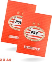 Cahier scolaire A4 PSV Eindhoven collé - 2 pièces