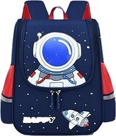 Ruime en comfortabele kinderrugtas voor basisschool met reflecterende strepen - Space backpack (big) - Donker blauw Astronaut