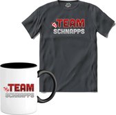 Team Schnapps | Grappige apres ski dank kleding | Wintersport shirt - T-Shirt met mok - Unisex - Mouse Grey - Maat S