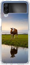 GSM Hoesje Geschikt voor Samsung Galaxy Z Flip 4 Backcase TPU Siliconen Hoesje Koe