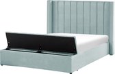 NOYERS - Bed met opbergruimte - Mintgroen - 140 x 200 cm - Fluweel