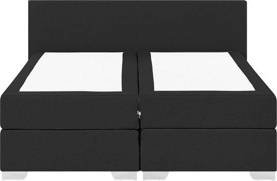 PRESIDENT - Boxspringbed - Zwart - 160 x 200 cm - Polyester