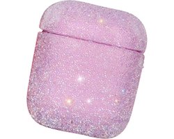 Airpods Apple Cover Case - Glitters- Beschermhoes - Geschikt Voor Airpods 1 / 2 - Paars