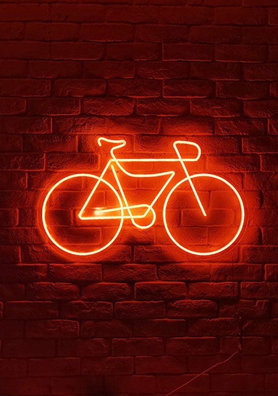 OHNO Neon Verlichting Bicycle - Neon Lamp - Wandlamp - Decoratie - Led - Verlichting - Lamp - Nachtlampje - Mancave - Neon Party - Kamer decoratie aesthetic - Wandecoratie woonkamer - Wandlamp binnen - Lampen - Neon - Led Verlichting - Rood