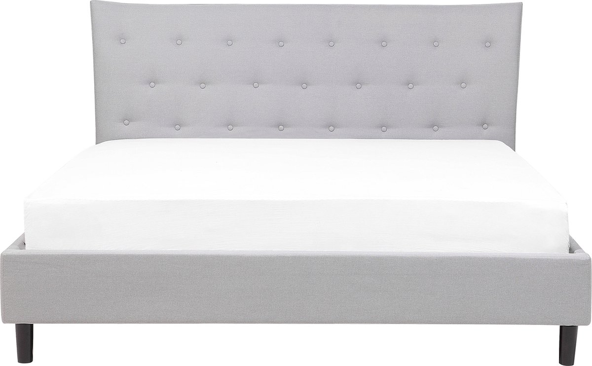 SAVERNE - Tweepersoonsbed - Lichtgrijs - 140 x 200 cm - Polyester