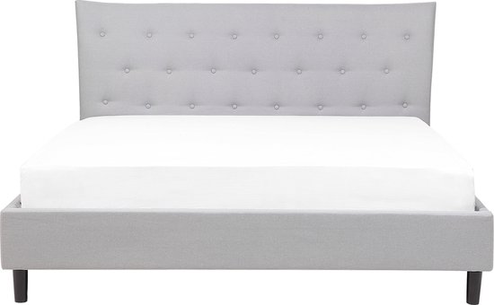 SAVERNE - Tweepersoonsbed - Grijs - 140 x 200 cm - Polyester