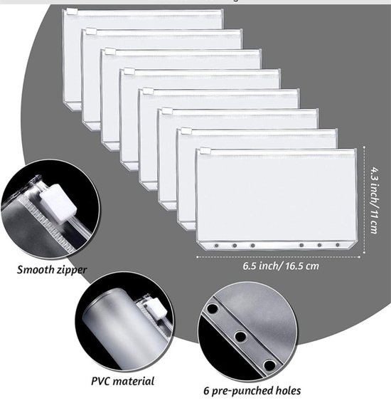 Planificateur Budgétaire Enveloppes - A5 Avec 100 Enveloppes Transparentes - Défi Épargne - Pour Couple, Bureau, École - Reliure Bouton Magnétique