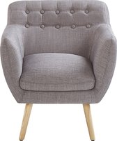 MELBY - Chesterfield fauteuil - Grijs - Polyester