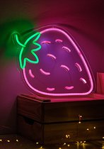 OHNO Neon Verlichting Strawberry - Neon Lamp - Wandlamp - Decoratie - Led - Verlichting - Lamp - Nachtlampje - Mancave - Neon Party - Wandecoratie woonkamer - Wandlamp binnen - Lampen - Neon - Led Verlichting - Rood, Groen