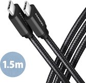 AXAGON BUCM3-CM15AB cable USB-C <-> USB-C 3.2 Gen 1, 1.5m, PD 60W, 3A, ALU, braid, Black *USBCM