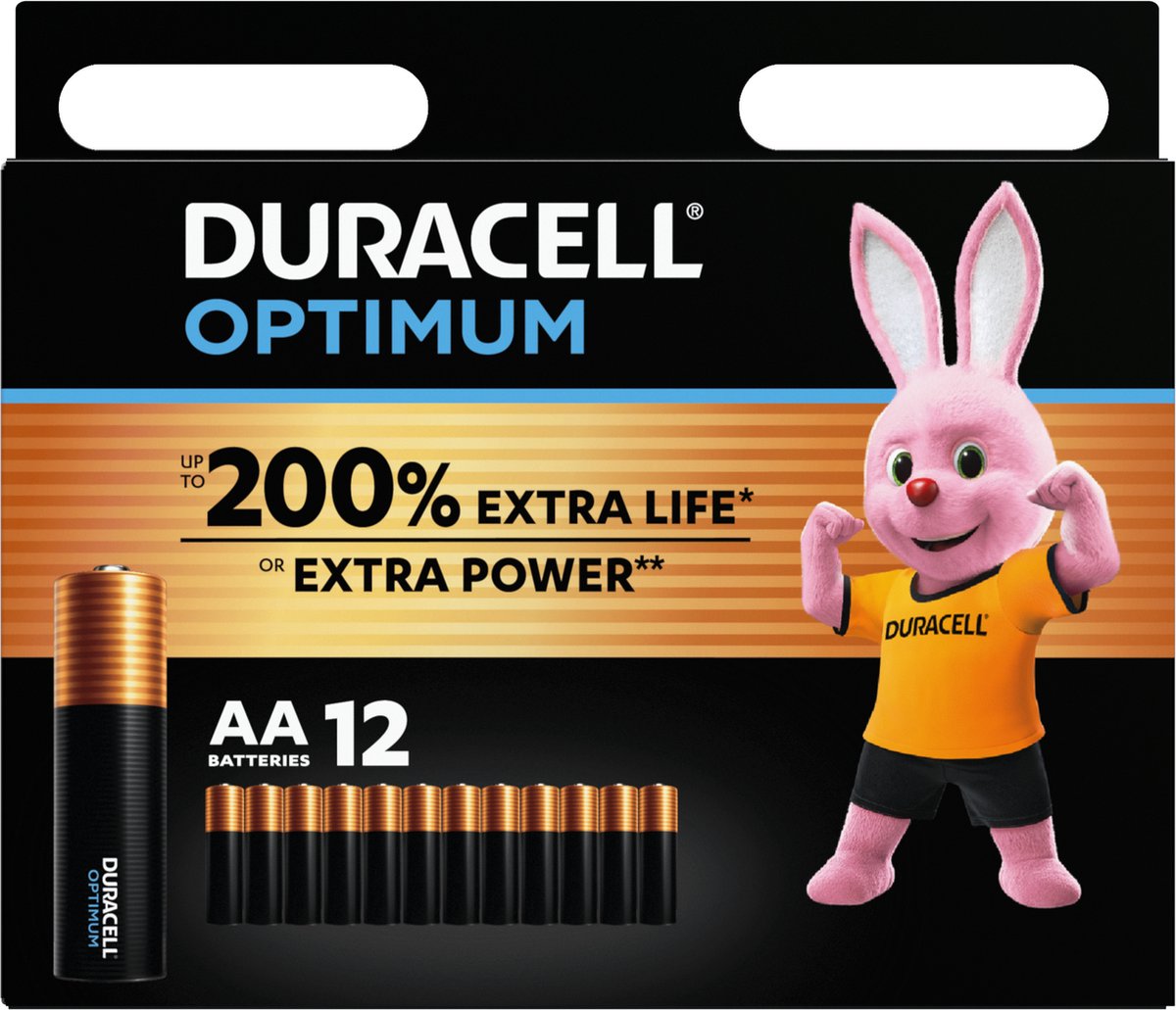 Duracell Optimum - Alkaline AA batterijen - Extra Power - 12 stuks - Duracell