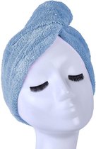 Blauwe Microvezel Handdoek Droogt Uw Natte Hoofdhaar 7x Sneller – Blauw | Absorberende Voorgevormde Hoofdhanddoek Geschikt Voor Drogen van Kort en Lang Kapsel | Haartulband Voor Sn