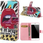 PU Leren Wallet iPhone 6(s) - Sexy Lips