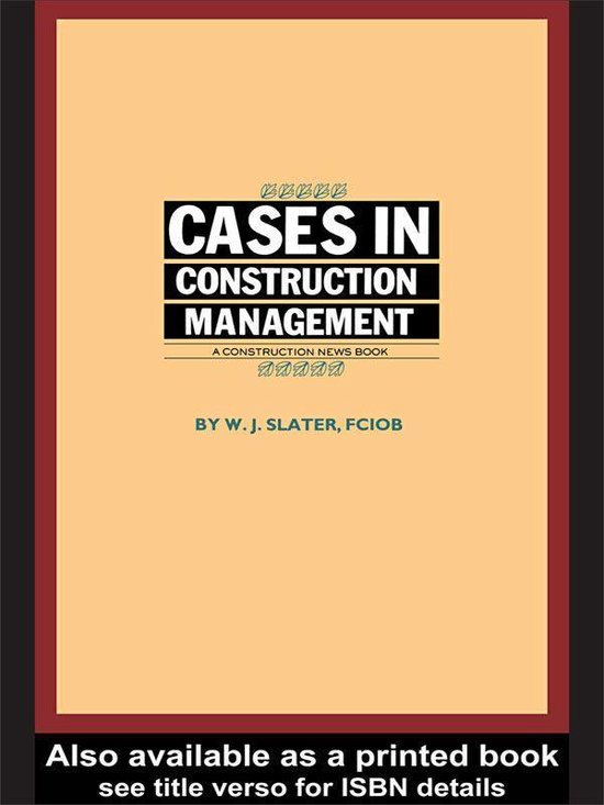 Cases in Construction Management - cover