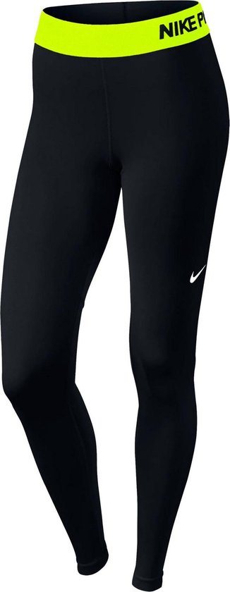 bol.com | Nike Pro Dri-Fit Tight Dames Hardloopbroek - Maat M - Vrouwen -  zwart/geel