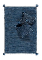 OSTA Medina – Vloerkleed – Tapijt – geweven – wol – eco – duurzaam - modern - boho - Blauw - 135x200
