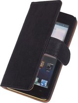 LELYCASE Sony Xperia T3 Luxe Echt Lederen Book Wallet Hoesje Zwart