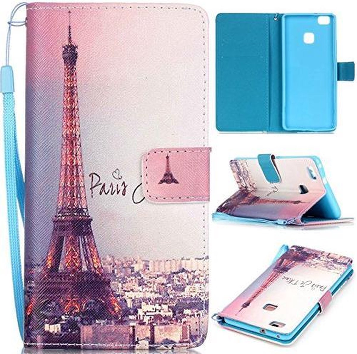 iCarer Eiffel tower wallet case hoesje Huawei P9