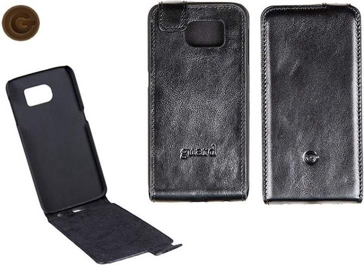 GUARD Lederen flipcase voor Samsung Galaxy S6 zwart