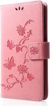 Bloemen Book Case - Huawei P30 Lite Hoesje - Pink