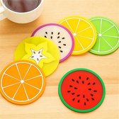 Onderzetters voor Bekers en Glazen - Kleurige Fruit Motieven - Set van 6 Stuks