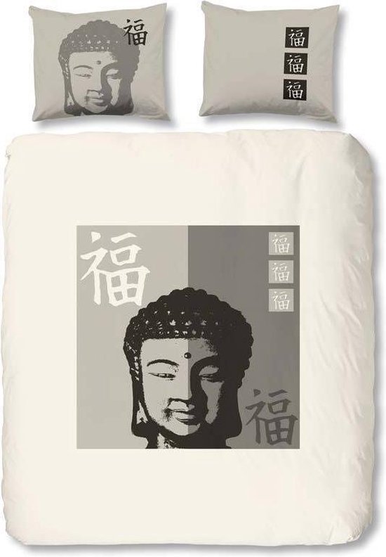 Buddha dekbedovertrek - Grijs - 2-persoons (200x200/220 cm + 2 slopen) |  bol.com