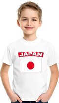 T-shirt met Japanse vlag wit kinderen XS (110-116)