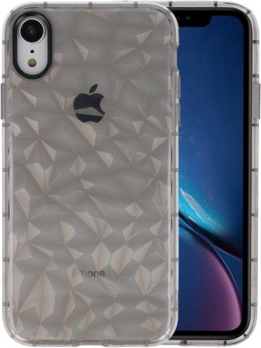 Grijs Geometric Style Siliconen Hoesjes voor iPhone XR