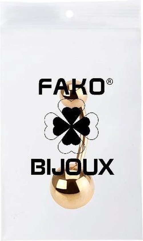 Fako Bijoux® - Navelpiercing - Classic - Goudkleurig - Fako Bijoux®