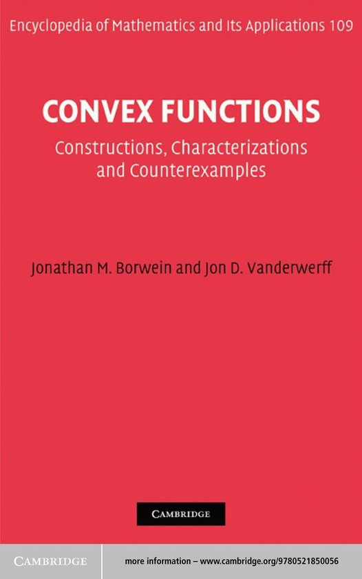 Encyclopedia of Mathematics and its Applications 109 - Conve ... - cover