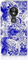 Motorola Moto E5 Play Uniek Standcase Hoesje Angel Skull Blue